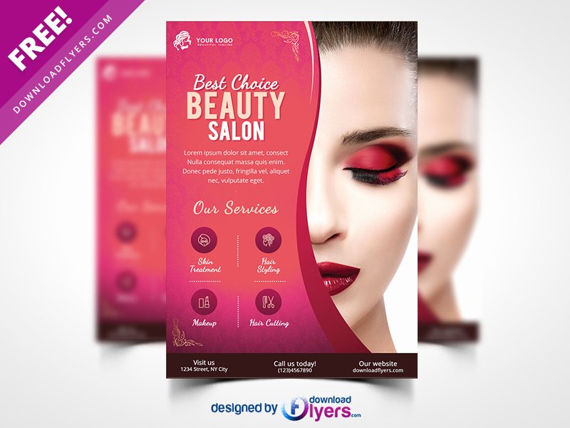 Beauty Salon Flyer Template Free Psd by Flyer Psd Dribbble
