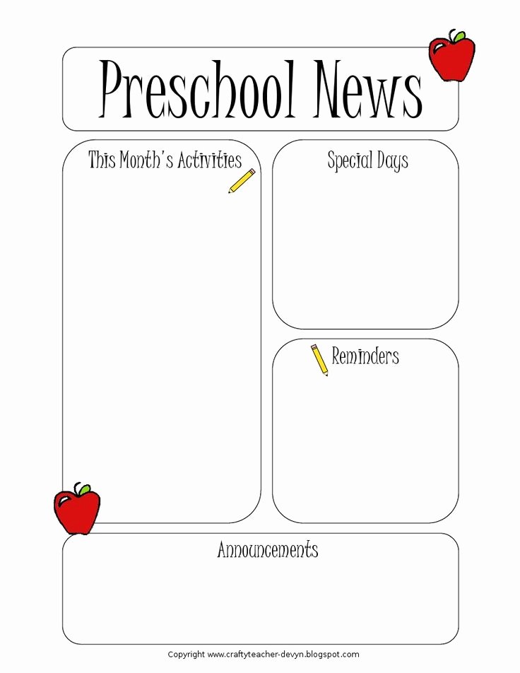Best 25 Preschool Newsletter Templates Ideas On Pinterest