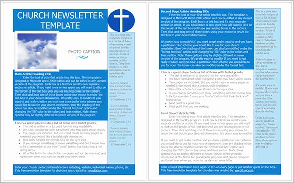 Best Church Newsletter Template 10 Free Sample Example