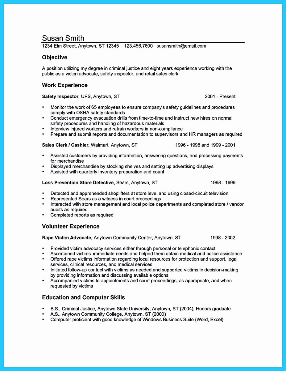 Best Criminal Justice Resume Collection From Professionals