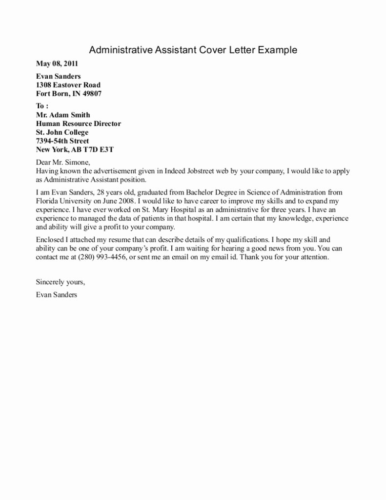 Best Entry Level Administrative assistant Cover Letter