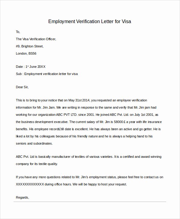 Best Examples Of Employment Verification Letter Vatansun