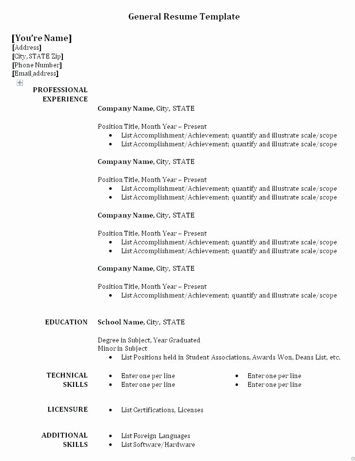 Best General Resume Objectives for A Examples Resumes
