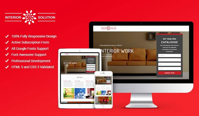Best Interior Design Landing Page Website Template