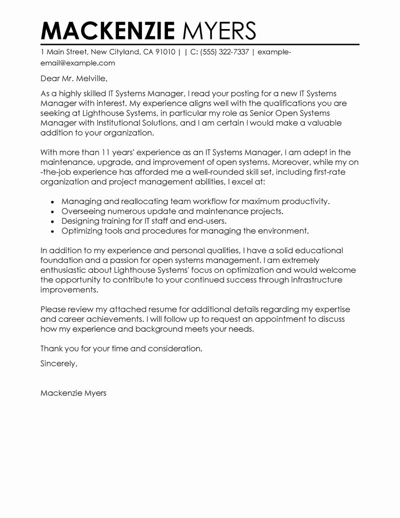 Best It Cover Letter Examples