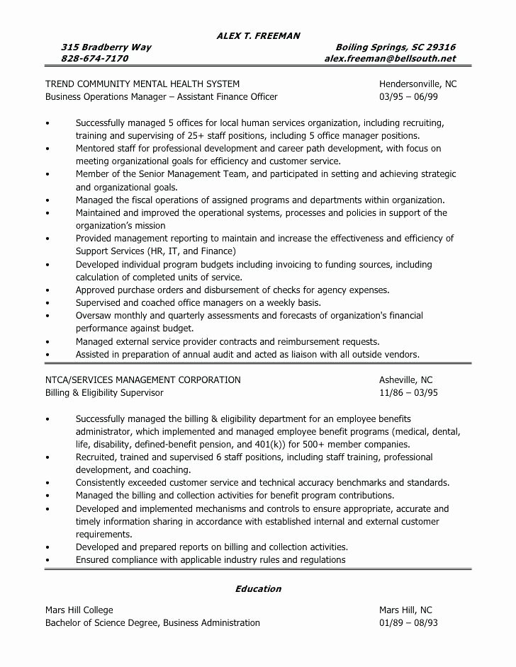 Best Operations Manager Resume Resume Ideas