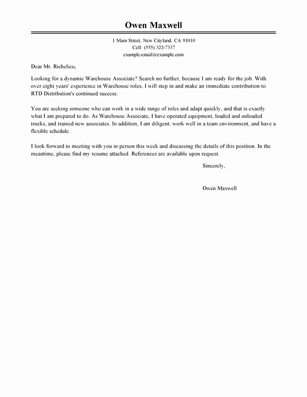 Best Production Cover Letter Examples