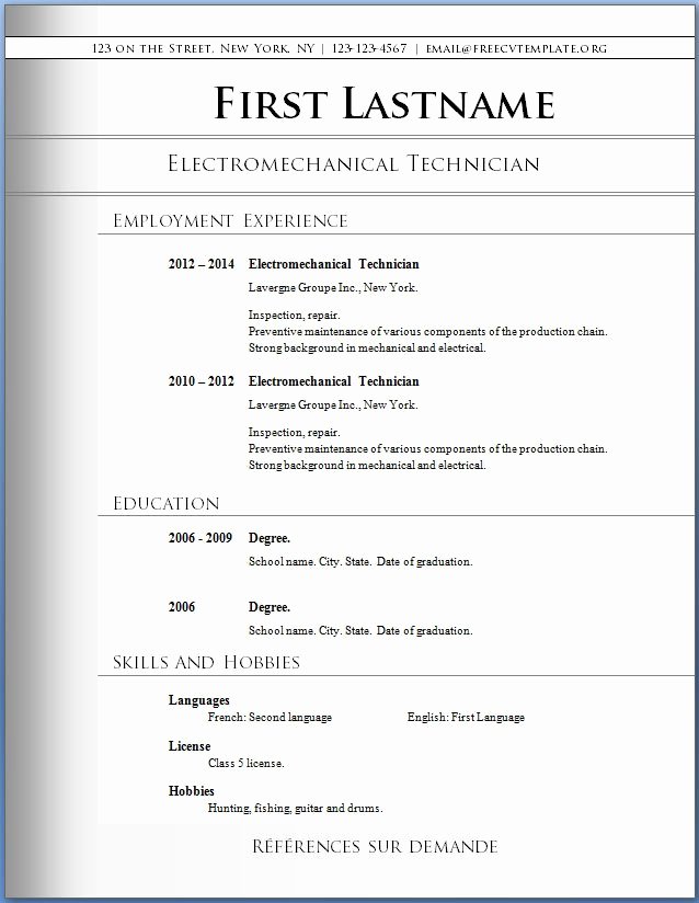 best resume templates free