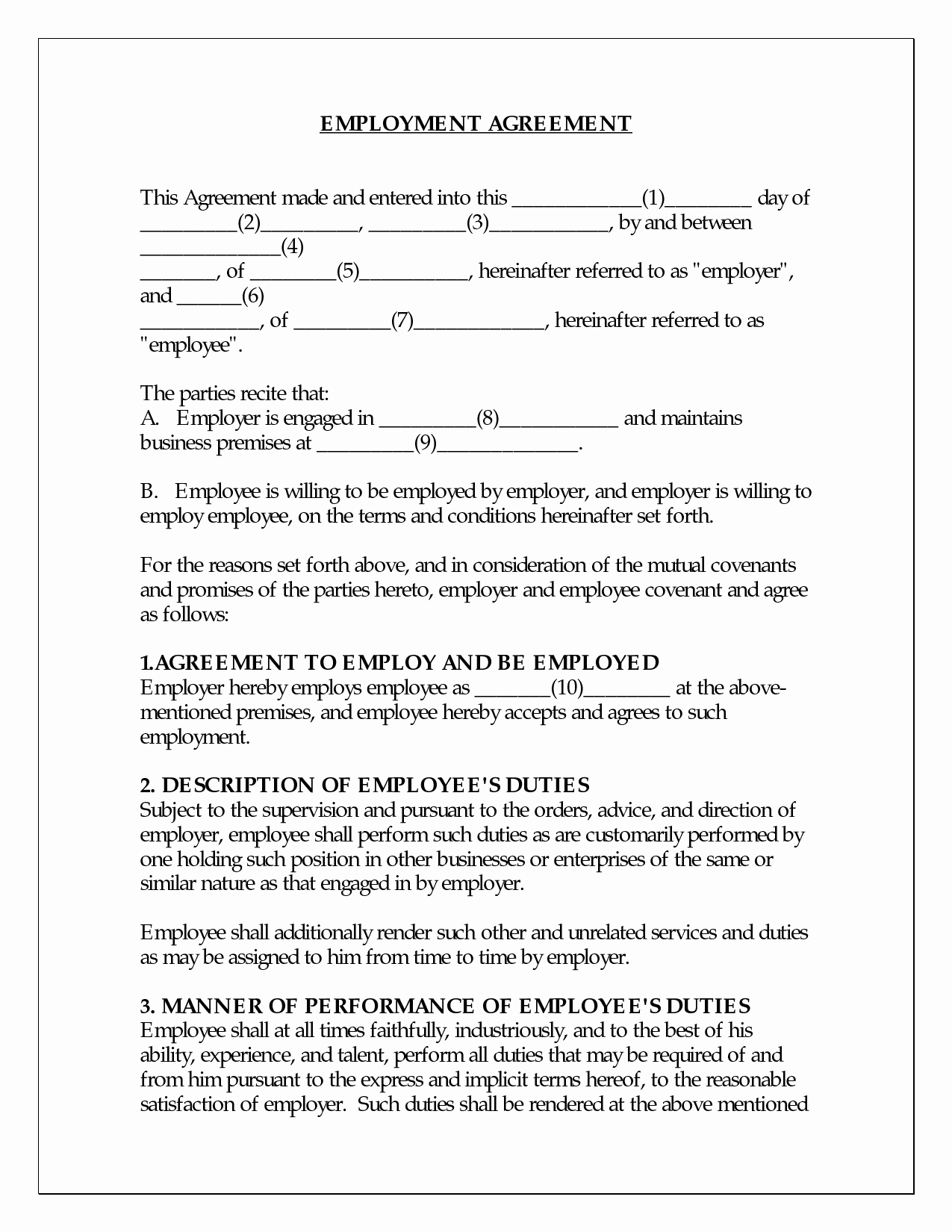 Best S Examples Employment Agreement Templates