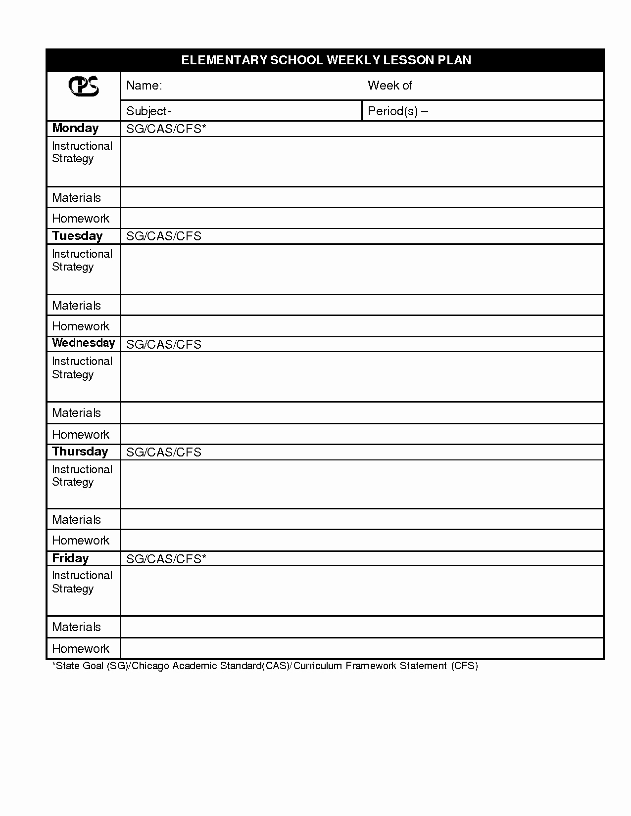 Best S Of Blank Elementary Lesson Plan Template
