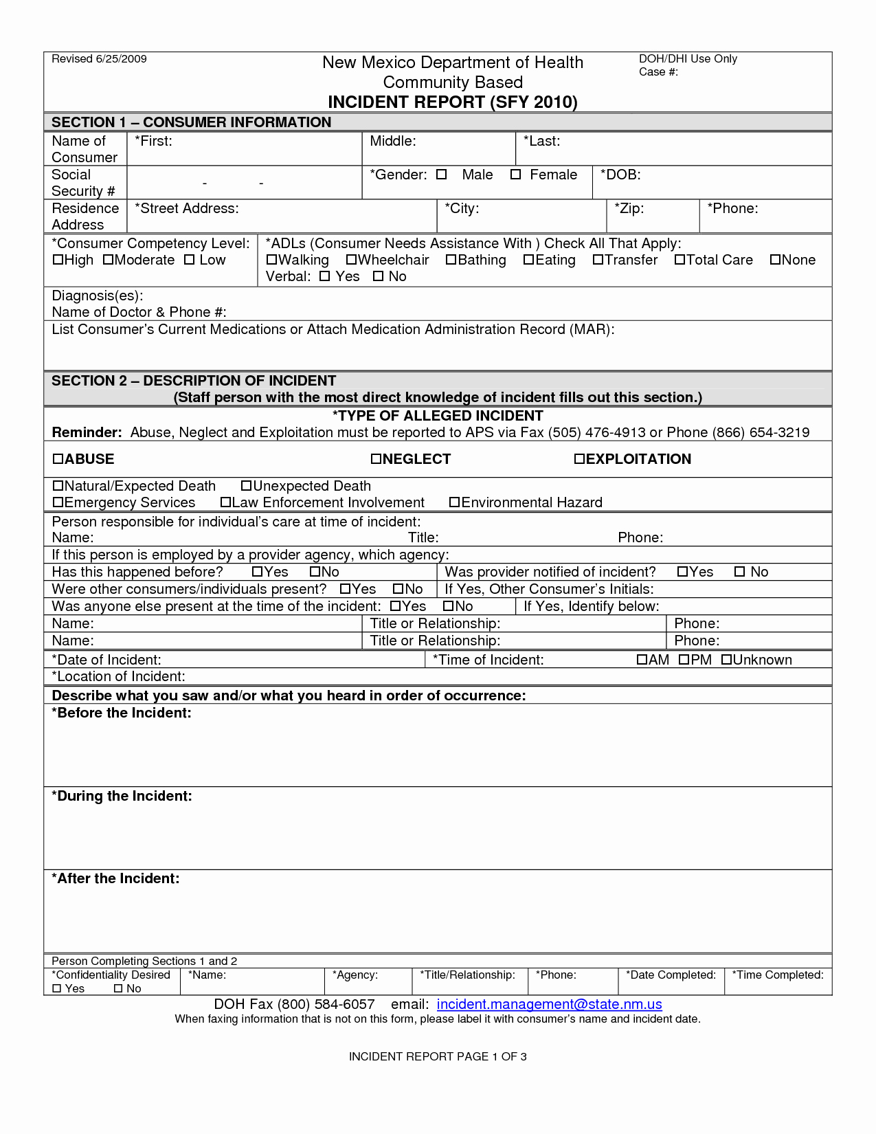 Best S Of Blank Employee Incident Report form