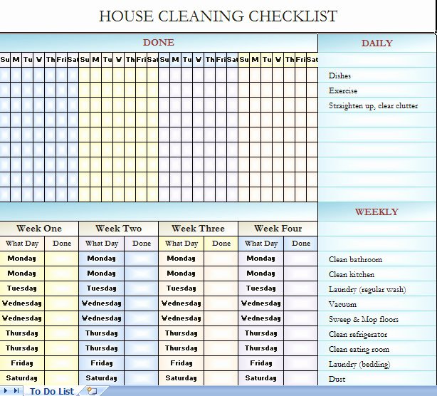Best S Of Blank House Cleaning Checklist Free