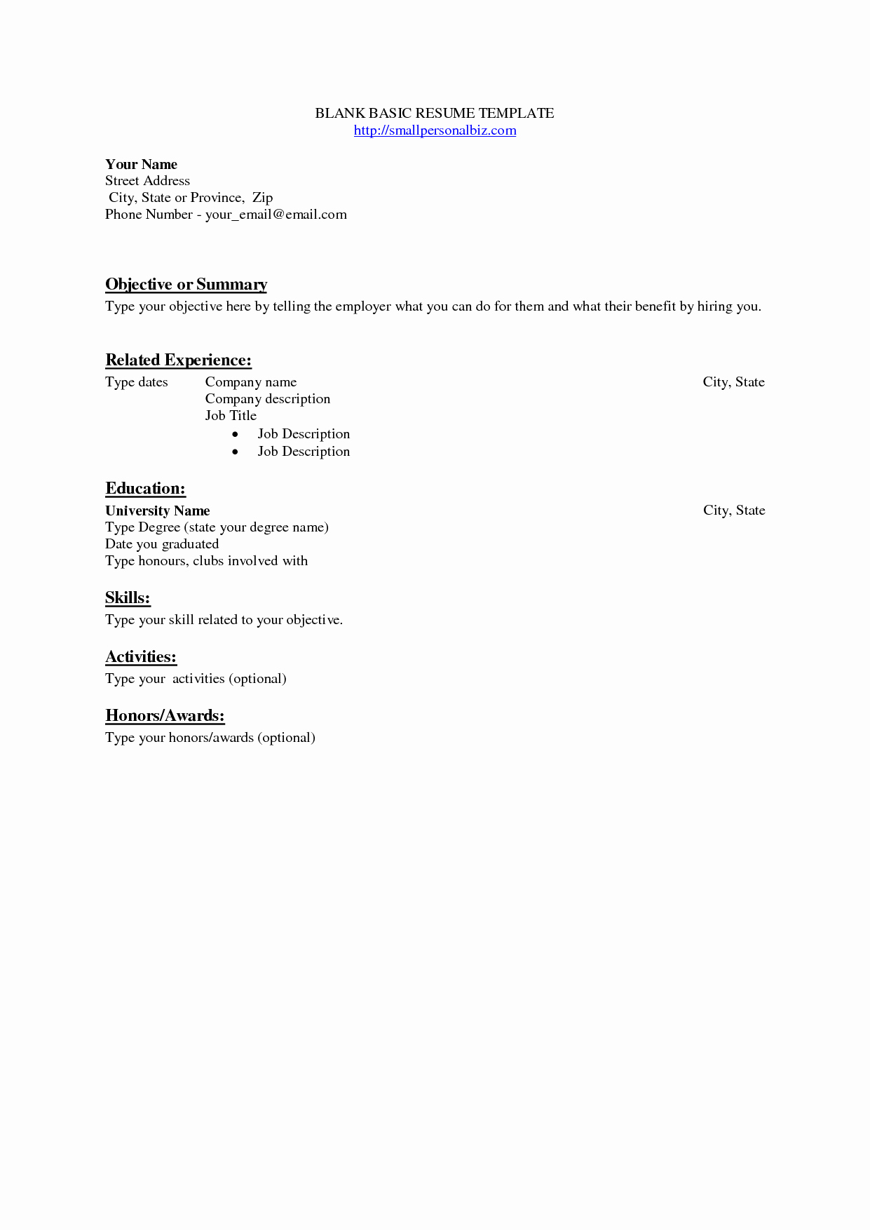 Best S Of Blank Resume Templates Fill In Blank