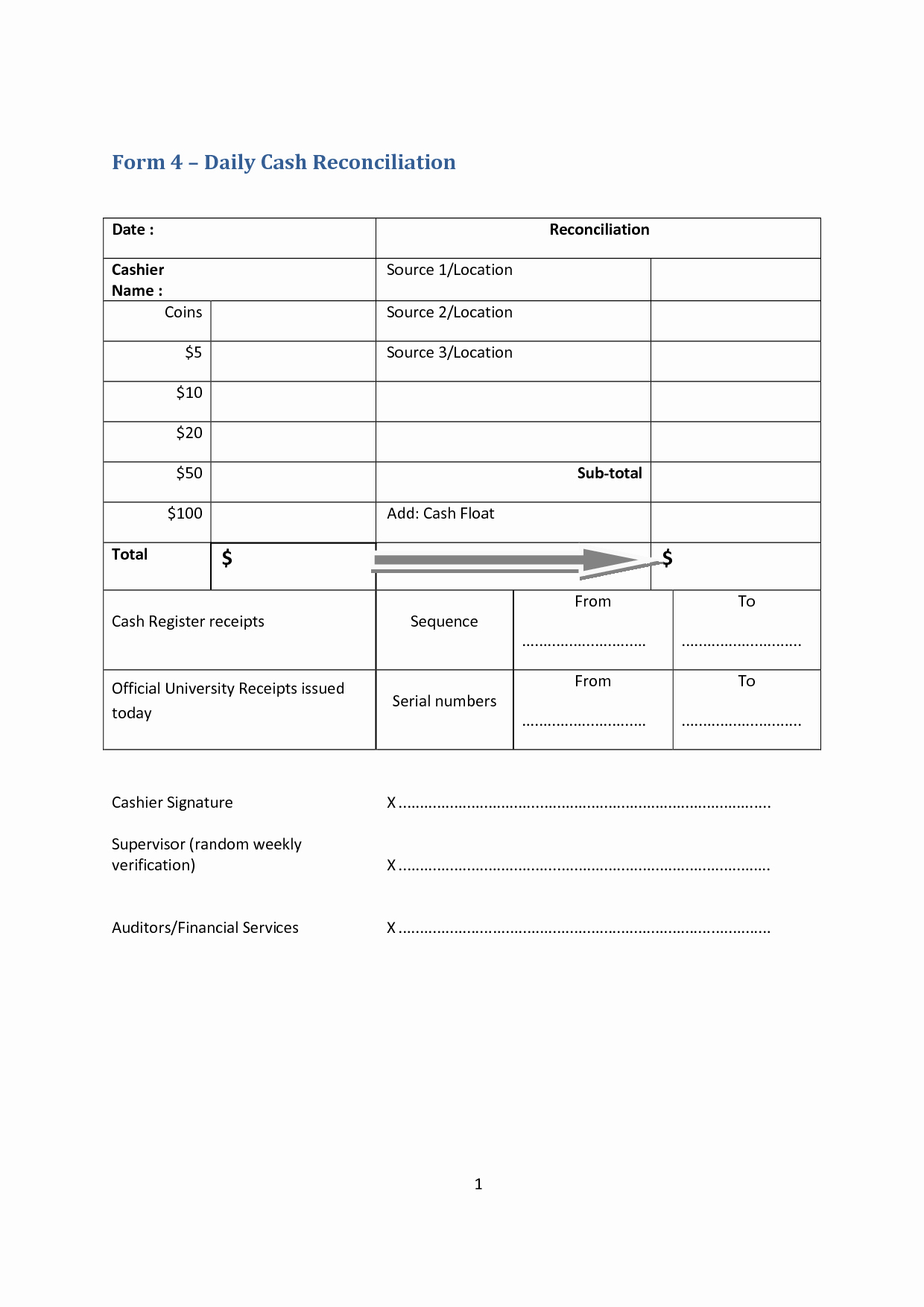 post daily cash sheet template excel