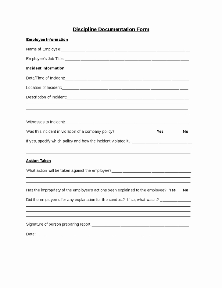 Best S Of Disciplinary Write Up forms for Employees