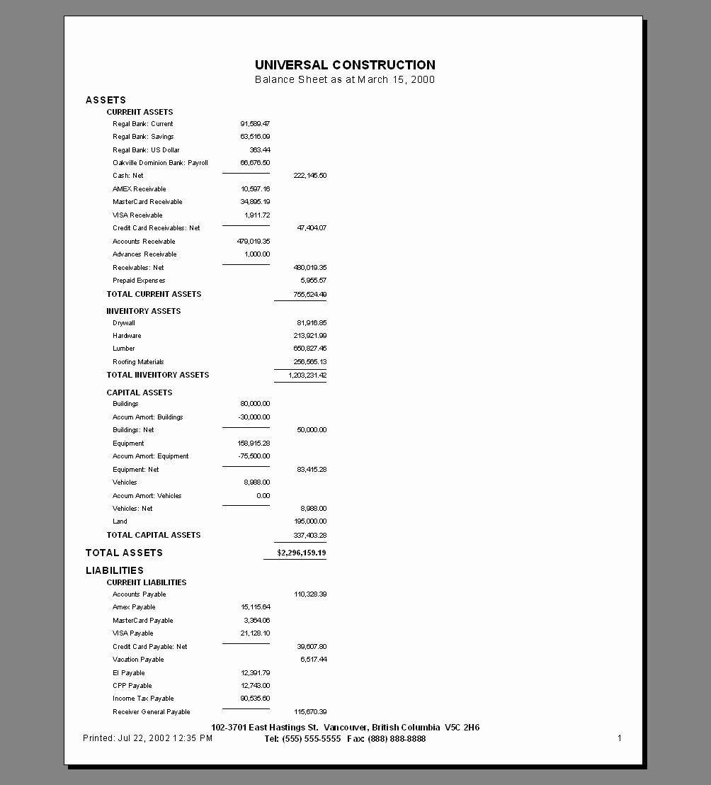 post easy balance sheet