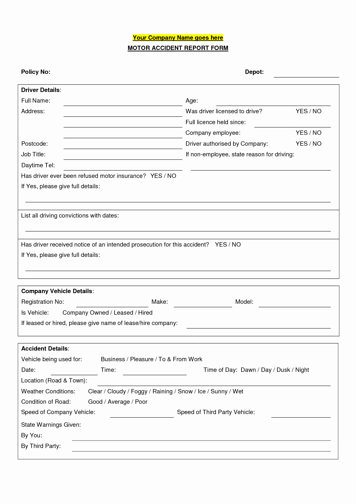 Best S Of Employee Accident Report form Employee