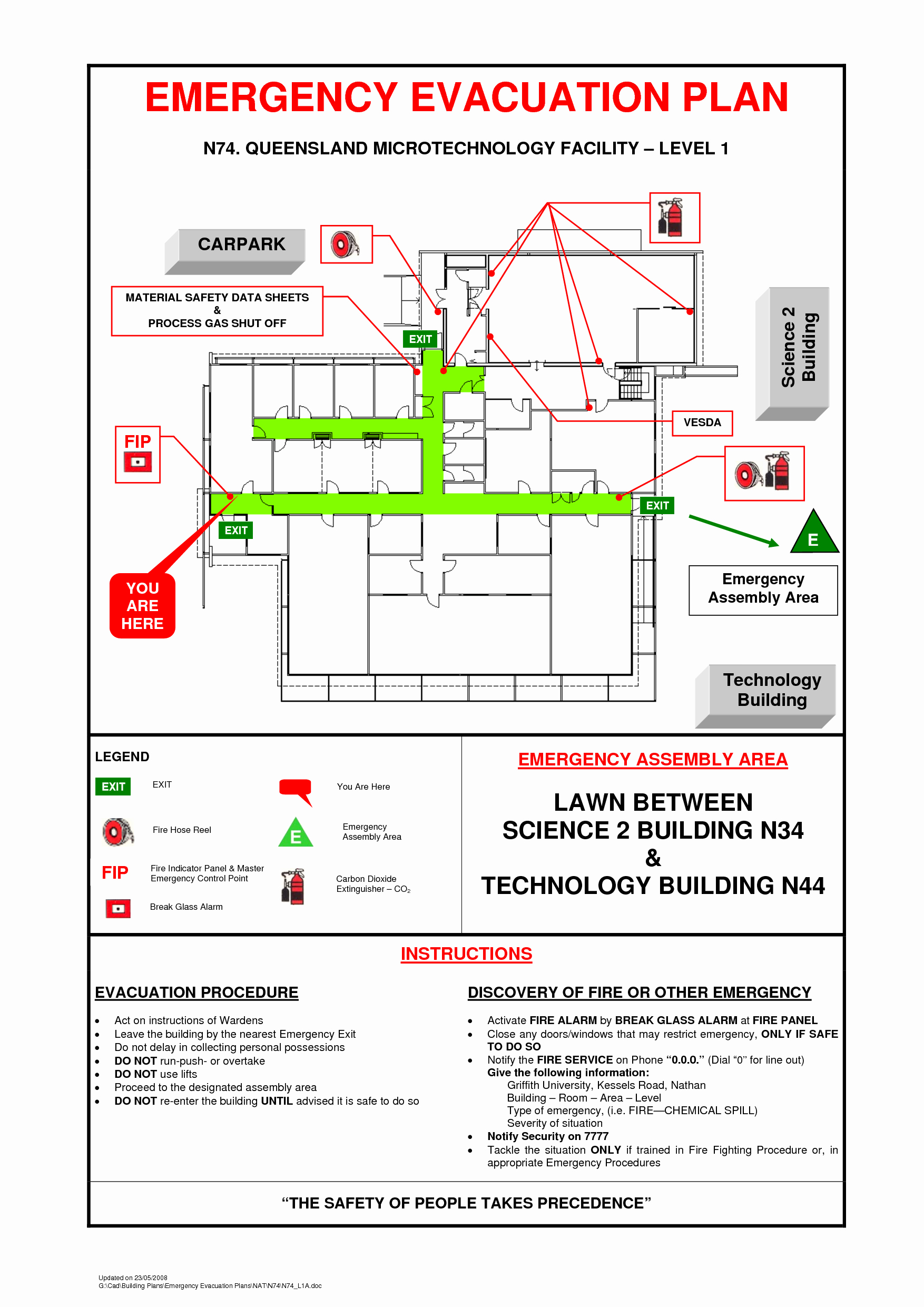 Emergency Evacuation Map Template