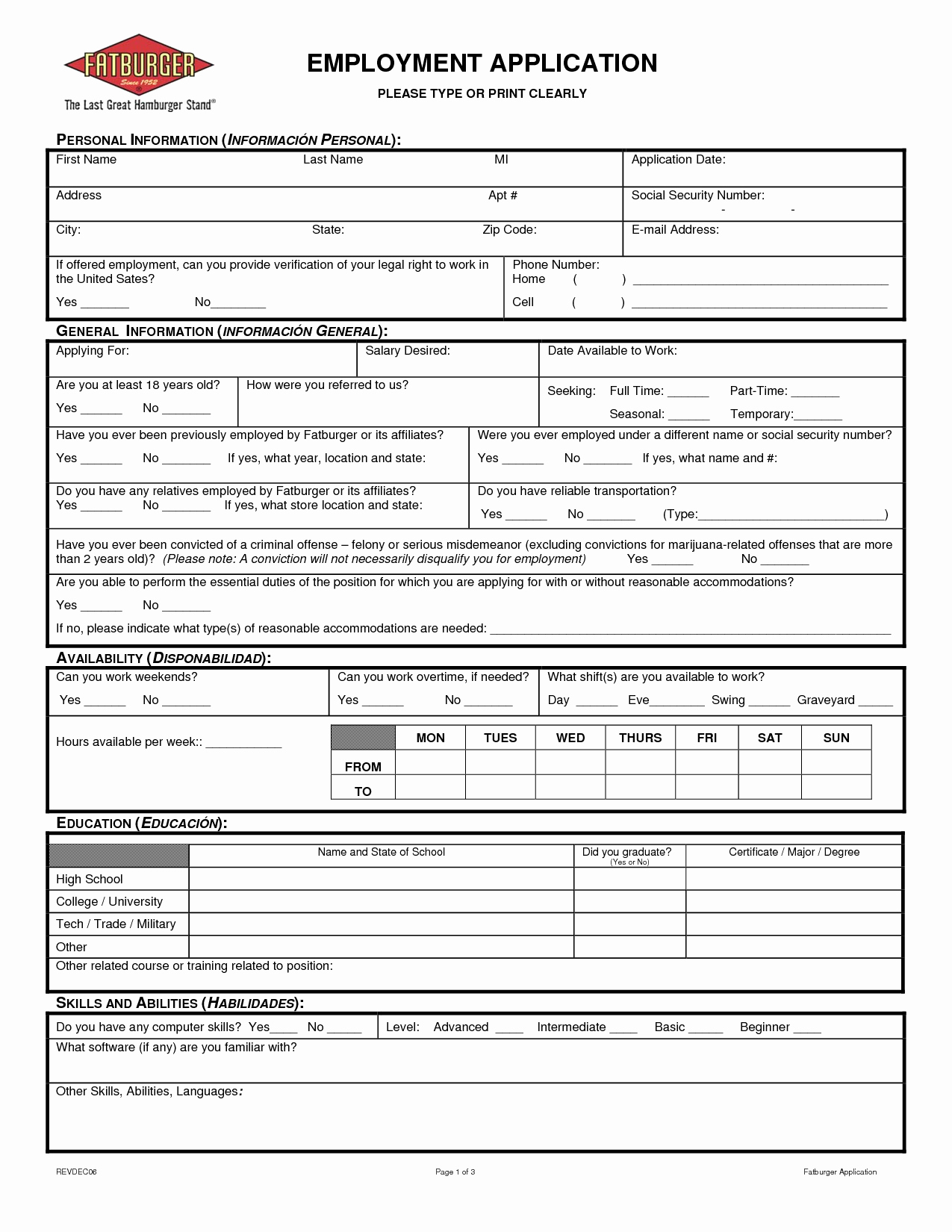 Best S Of Free Job Application Template Pdf Free