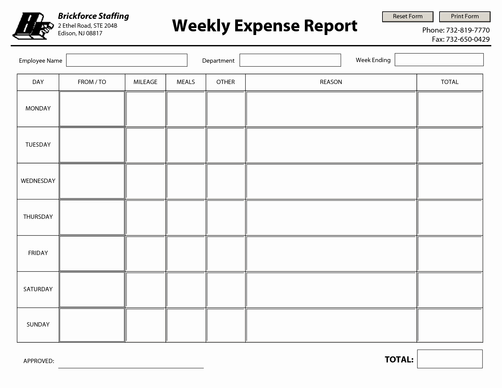 Best S Of Free Printable Weekly Expense Report Free