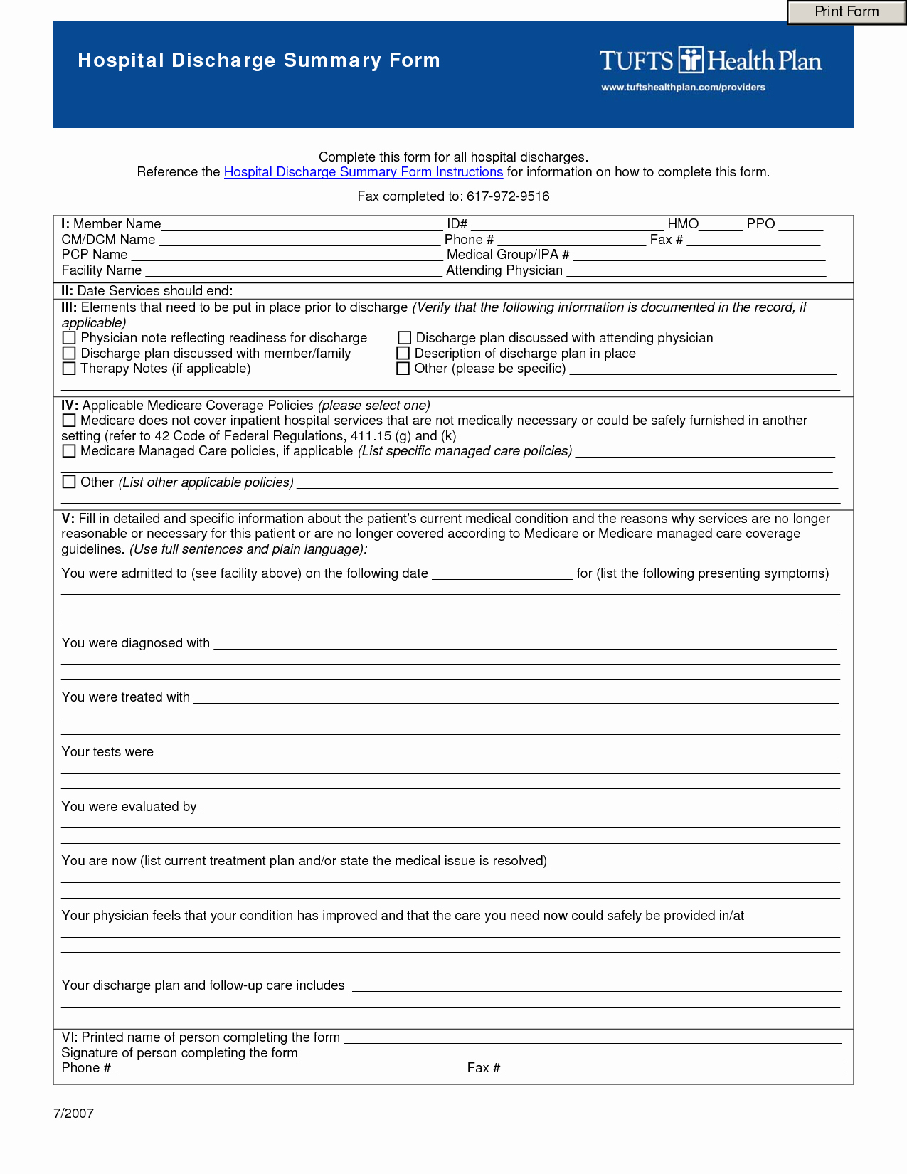 Best S Of Hospital Discharge Papers Printable Pdf