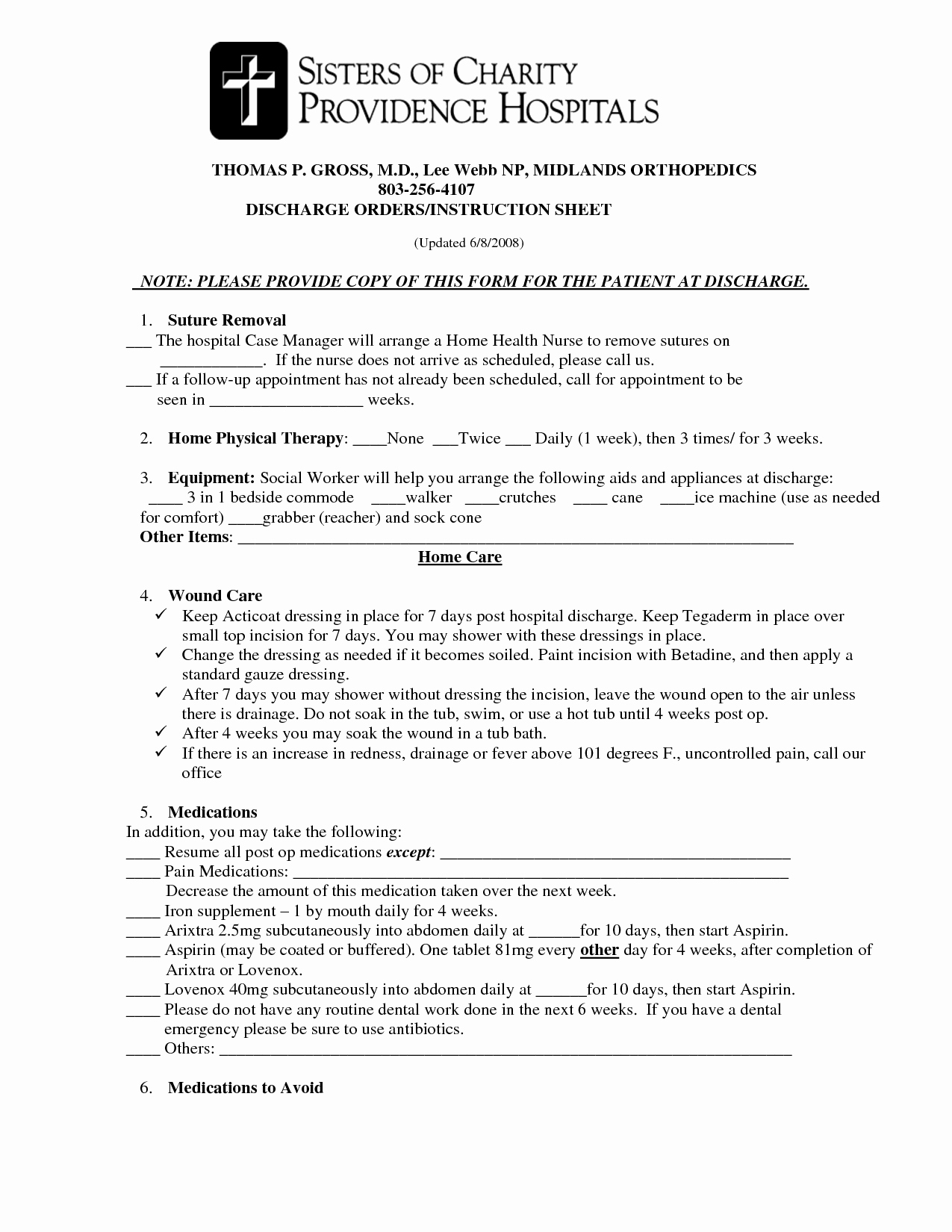 Best S Of Hospital Discharge Papers Printable Pdf