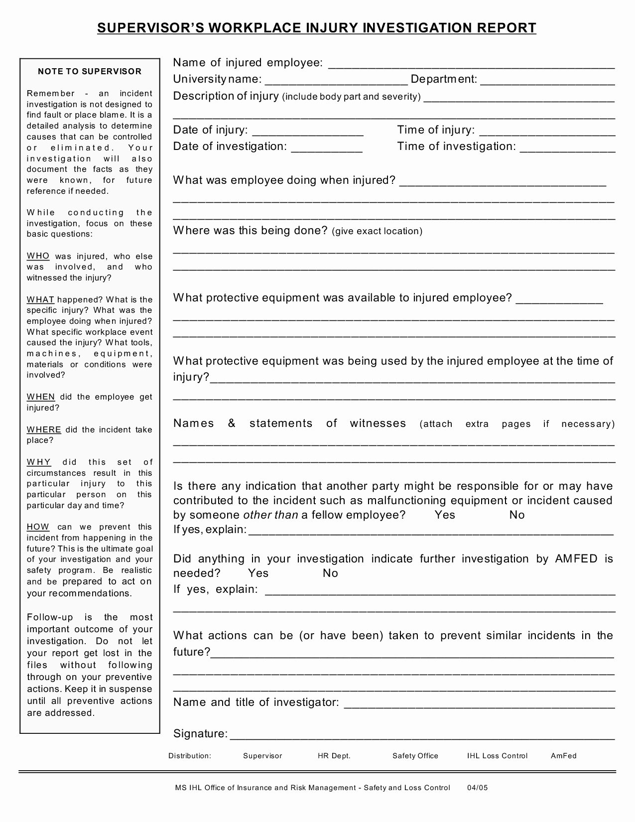 Best S Of Human Resources Incident Report Template