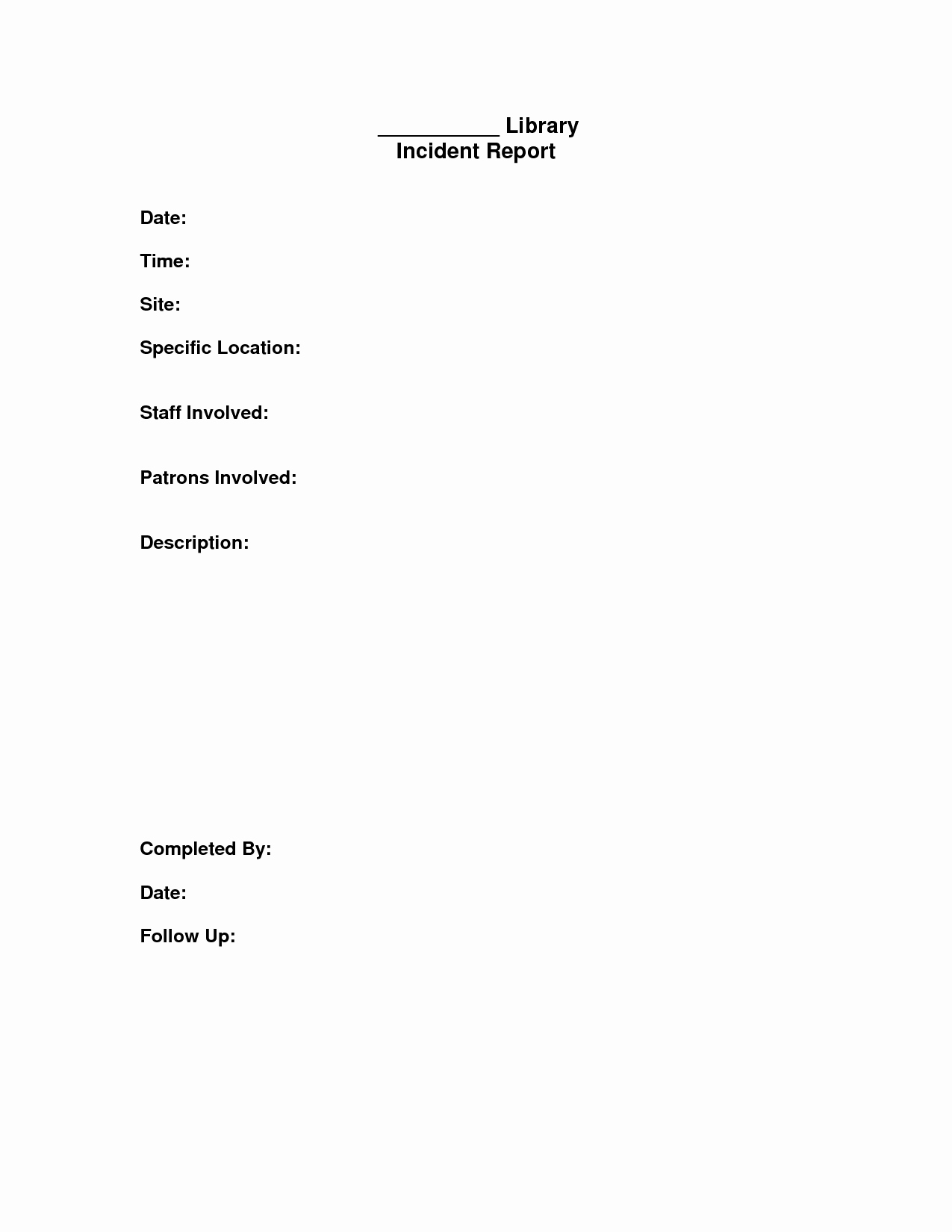 Best S Of Incident Report Template Word Document