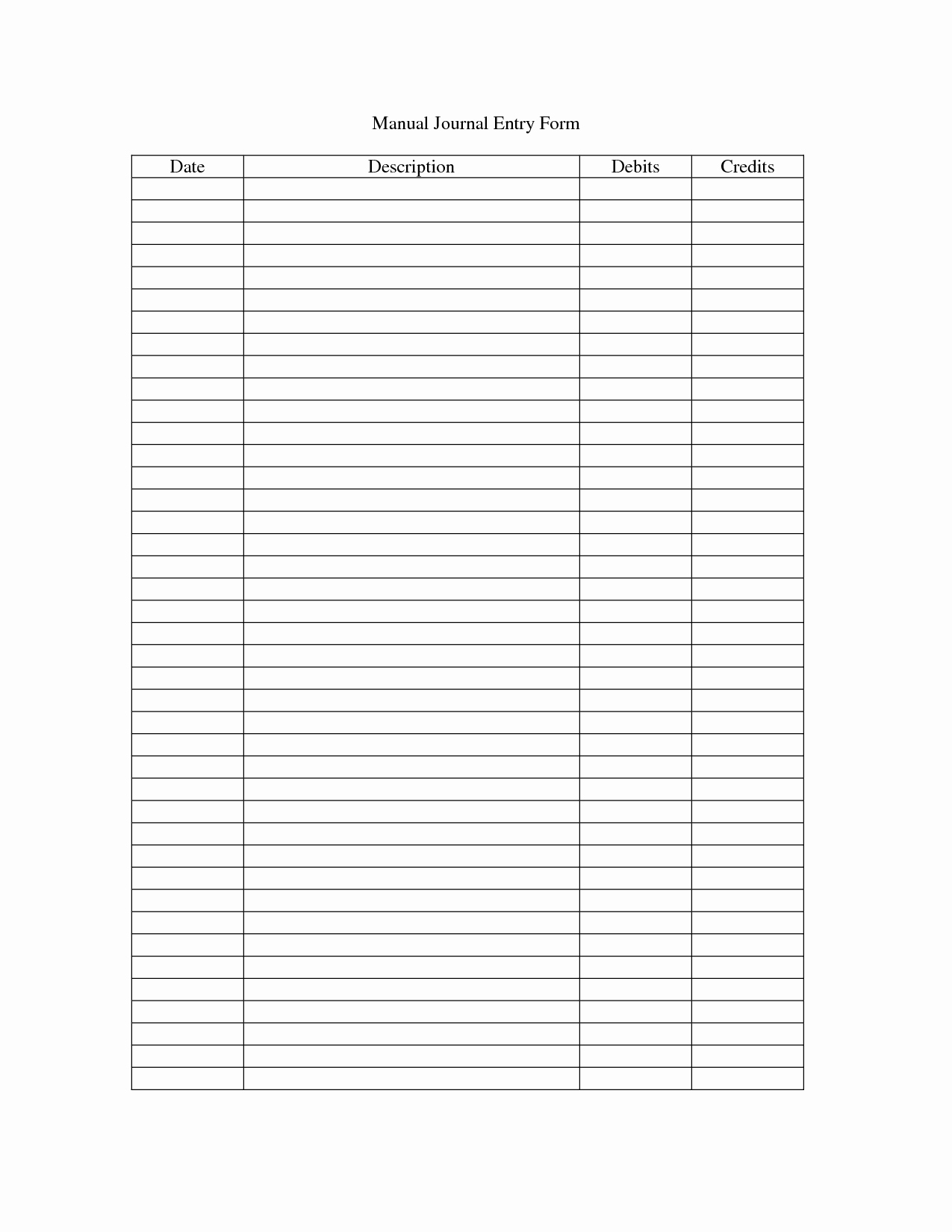 Best S Of Journal Entry Template Excel Blank