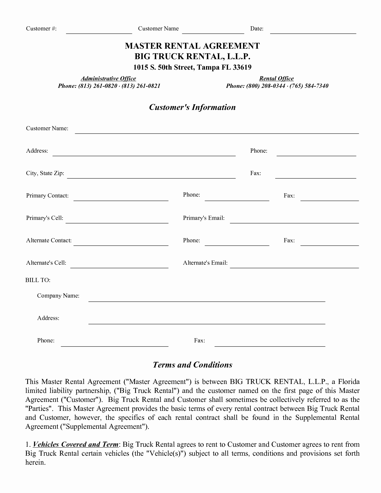 post mercial truck lease agreement form