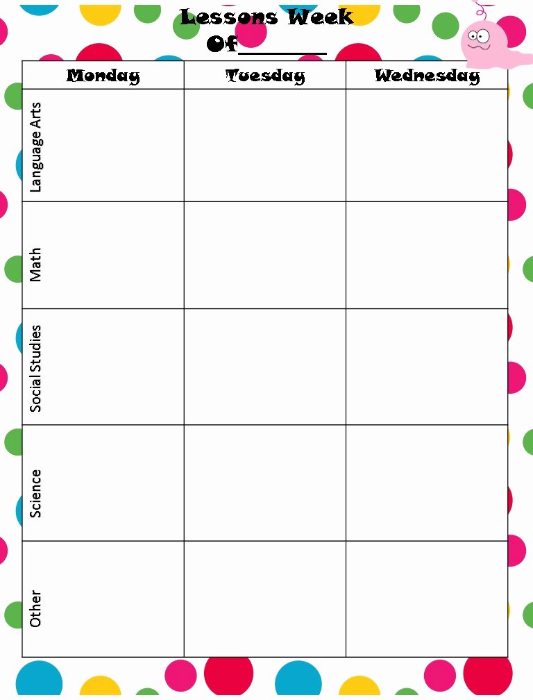 Best S Of Monthly Lesson Plan Template Printable