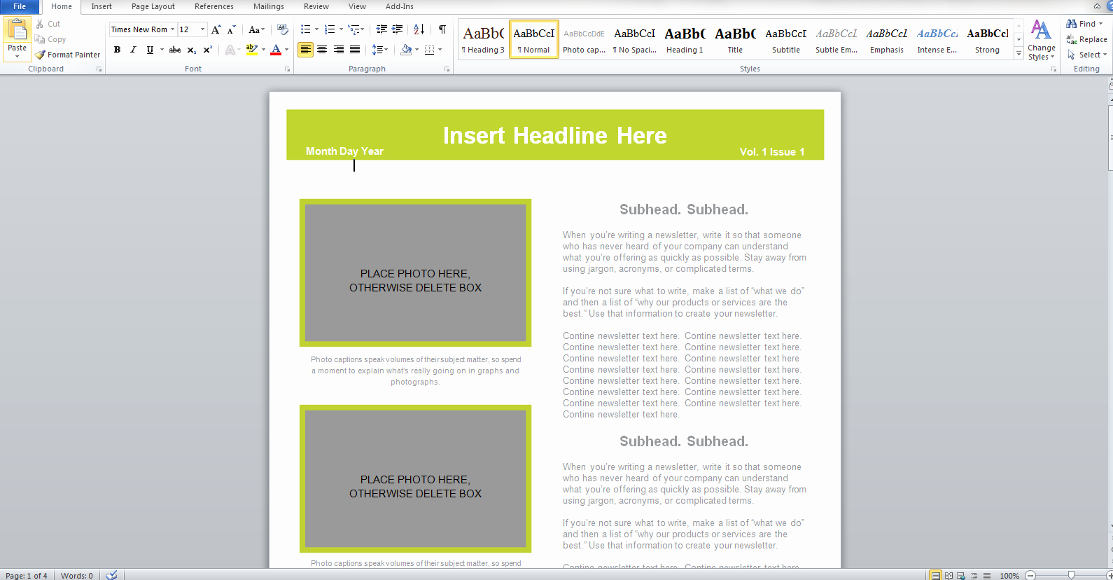 Best S Of Newsletter Templates Microsoft Word 2010