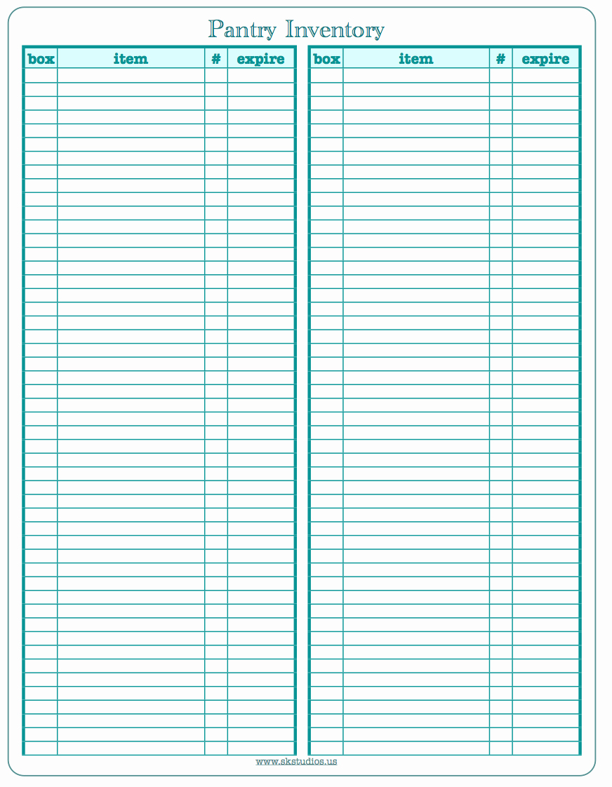 Best S Of Pantry Food Inventory Template Printable