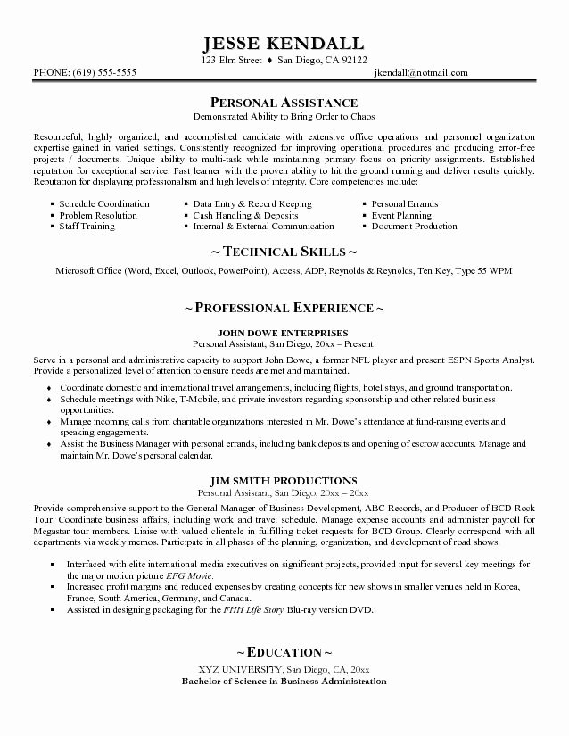 Best S Of Personal assistant Resume Objective