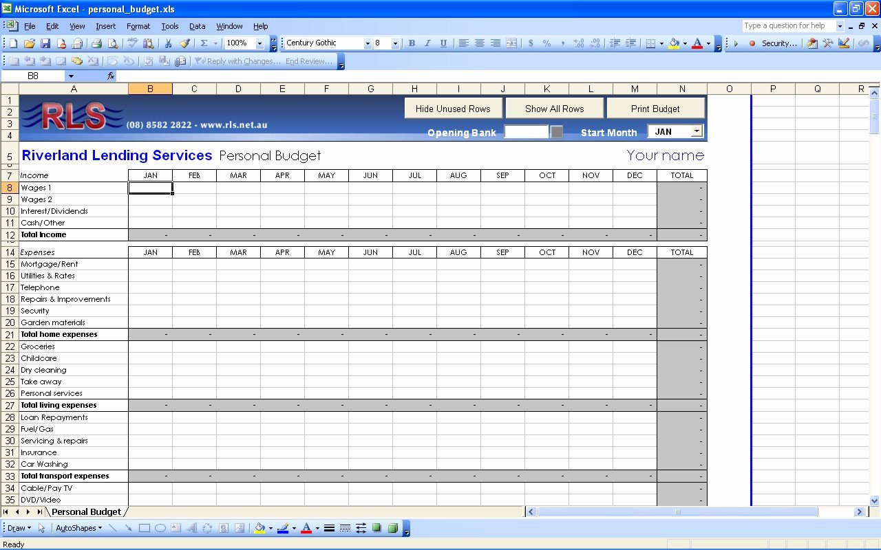 Best S Of Personal Bud Template Excel 2010