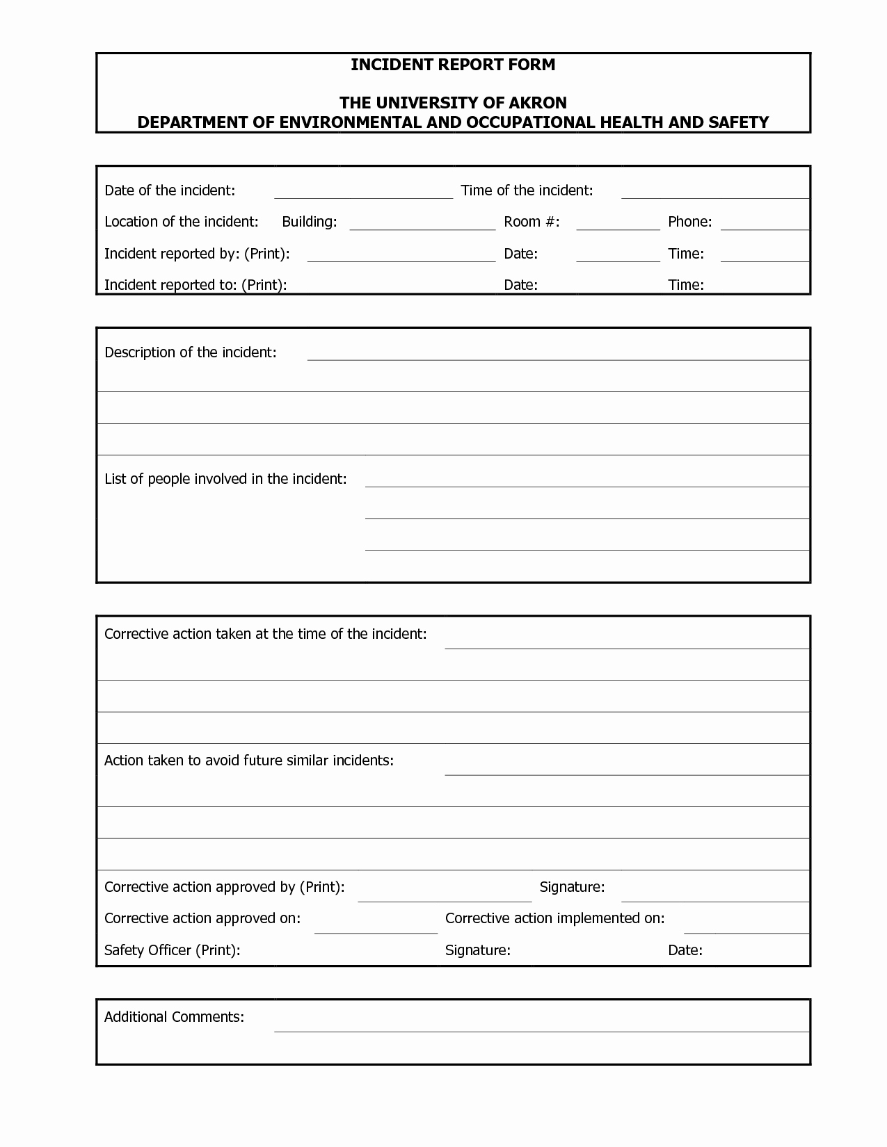 Best S Of Printable Accident Report forms Printable