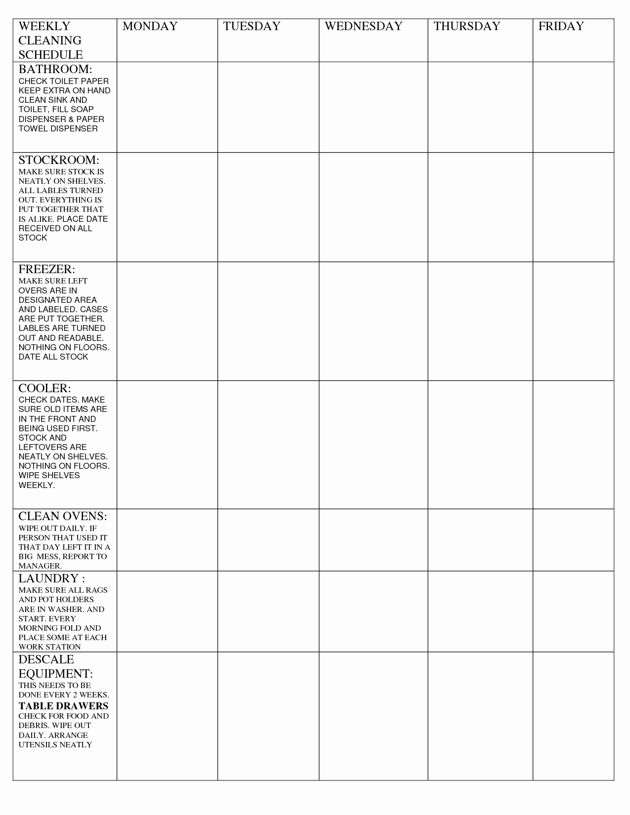 Best S Of Restroom Cleaning Schedule Template