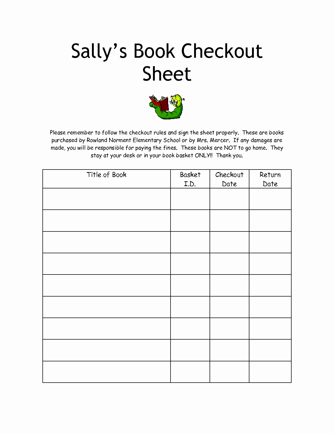 Best S Of School Check Out Equipment Template