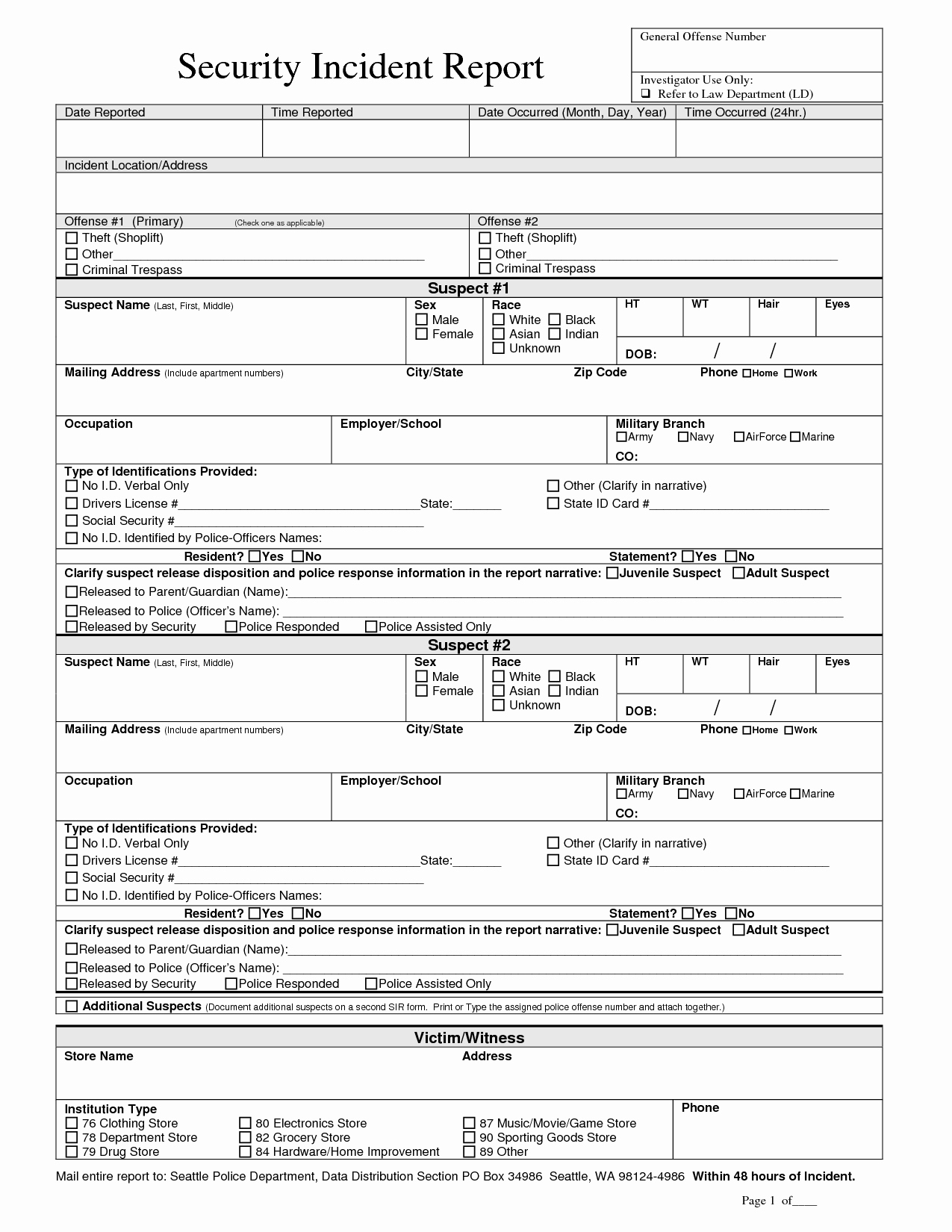 Best S Of Security Guard Incident Report form