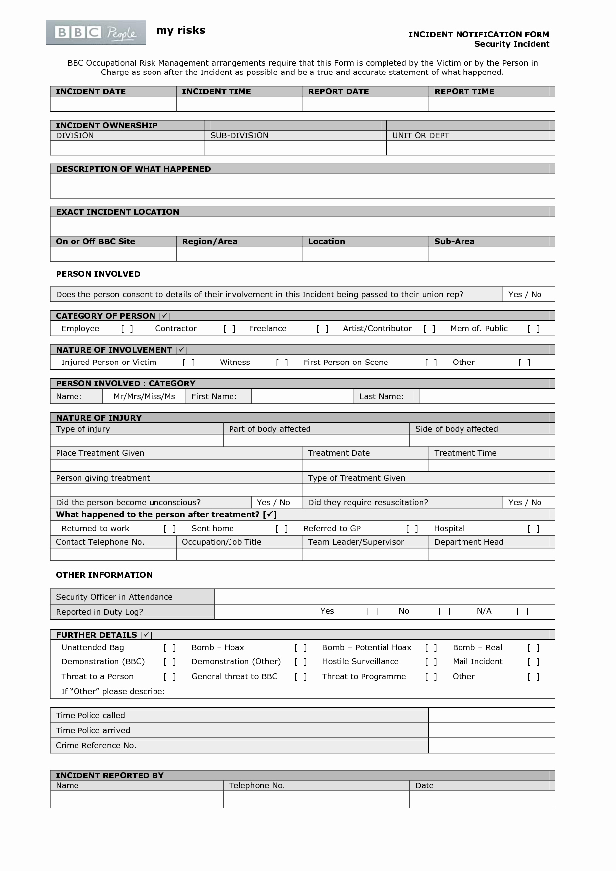 Best S Of Security Guard Incident Report form