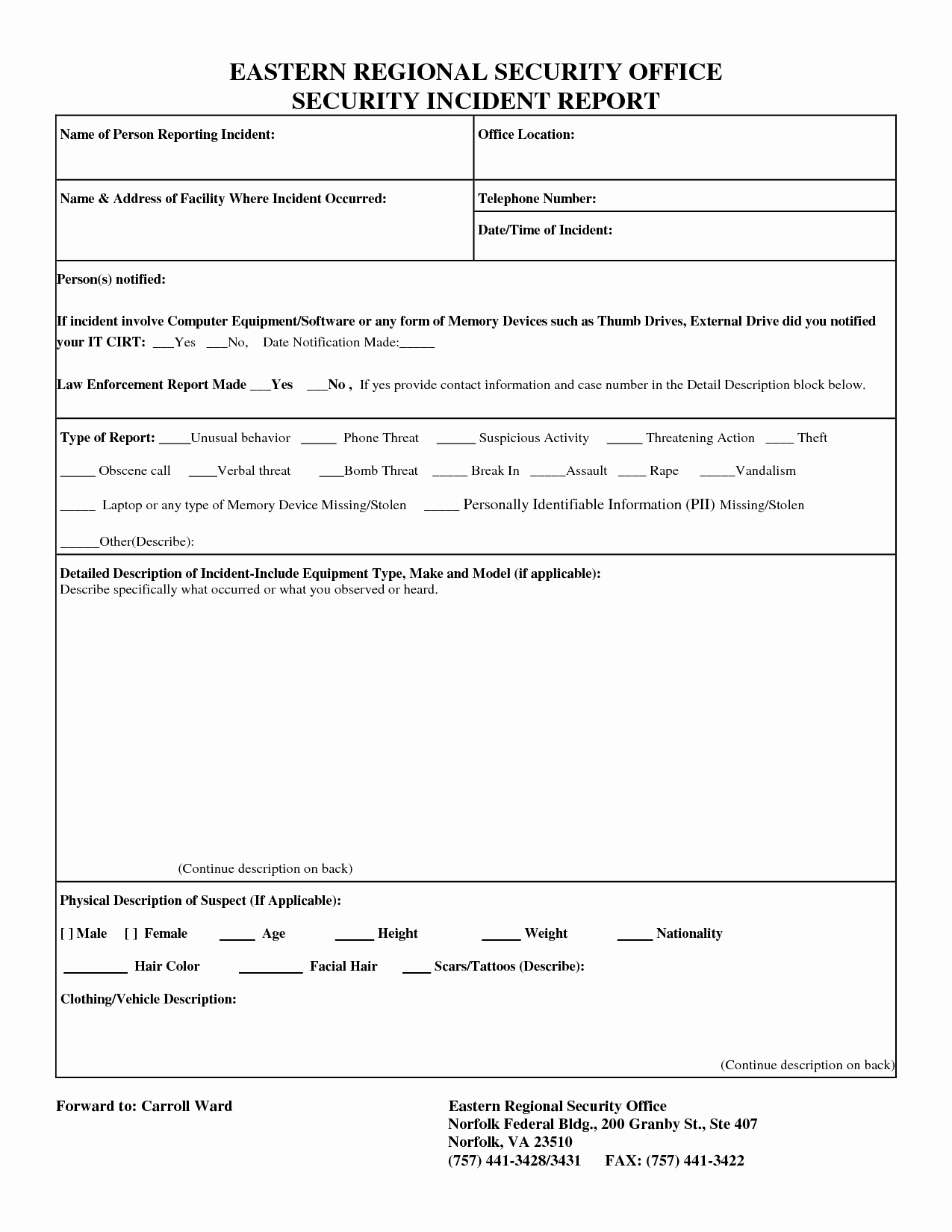 Best S Of Security Incident Report Template