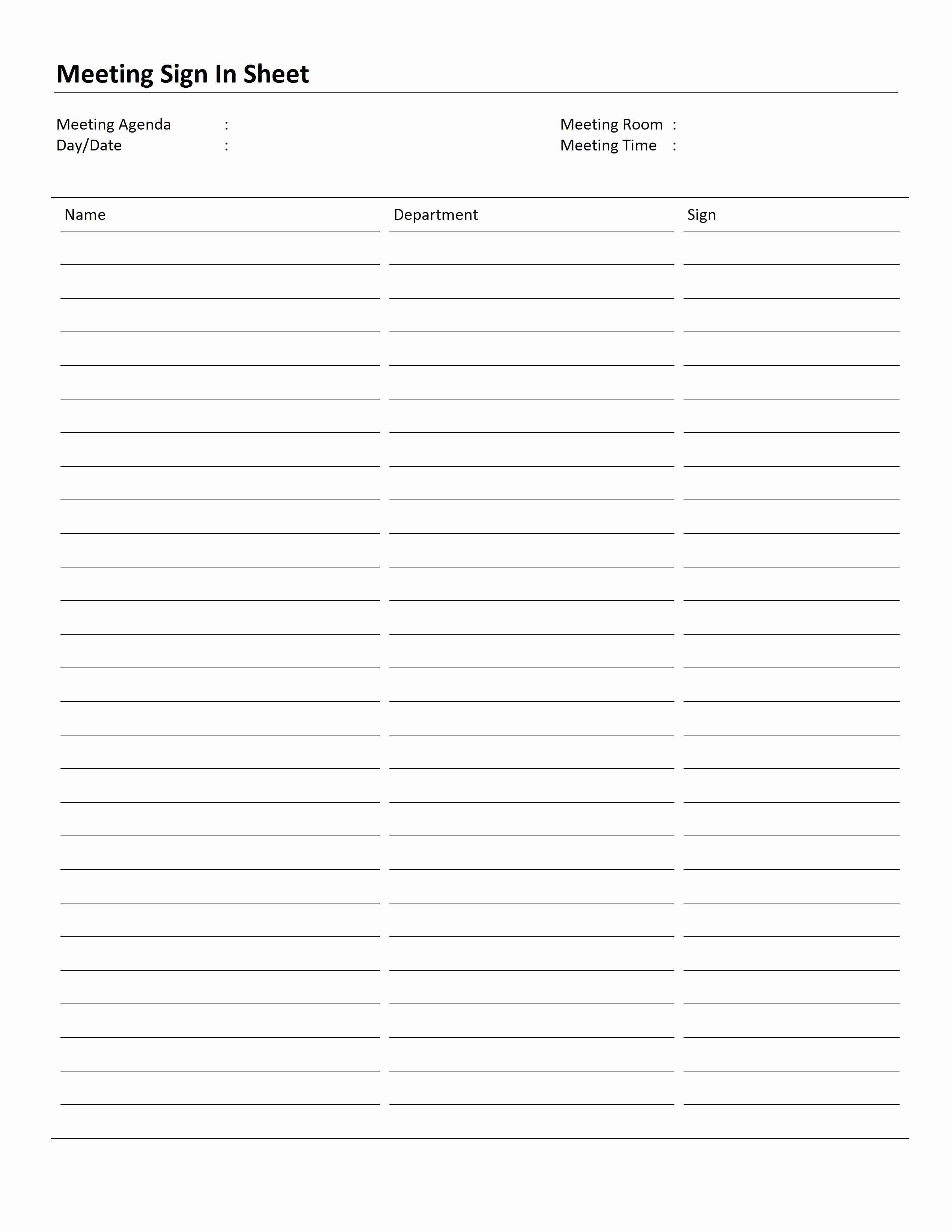 Best S Of Simple Sign In Sheet Template Sign Up