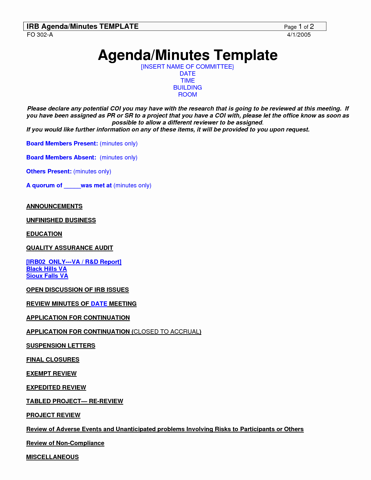Best S Of Templates for Agenda and Minutes Meeting
