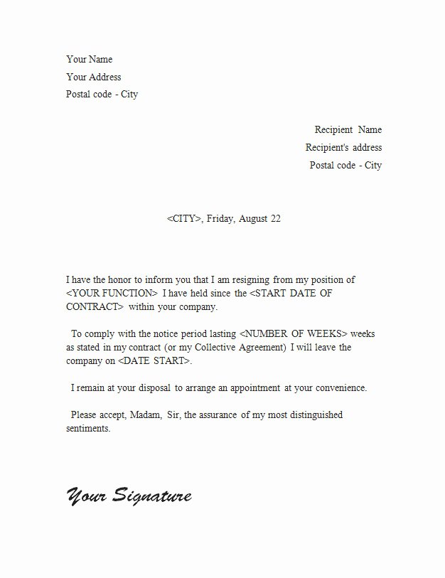Best S Of Very Simple Resignation Letter Simple
