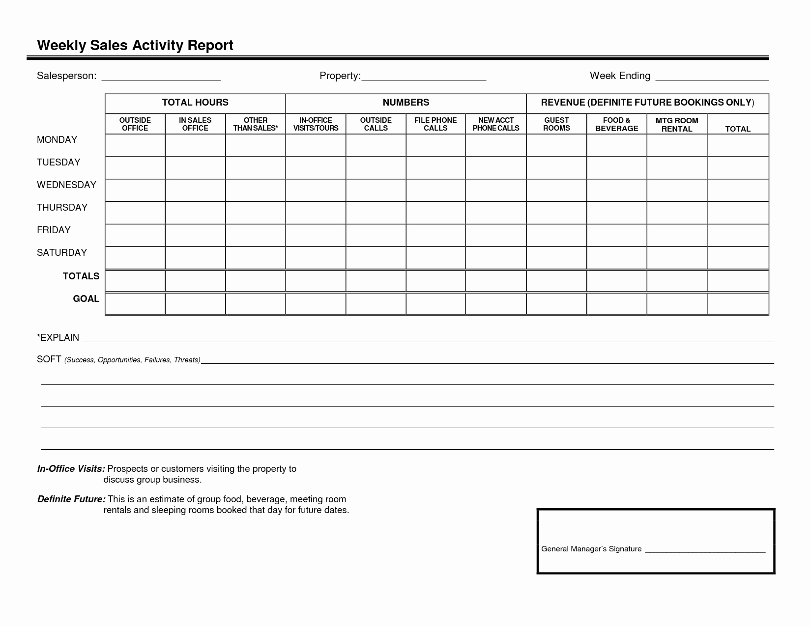 Best S Of Weekly Activity Report Template Word