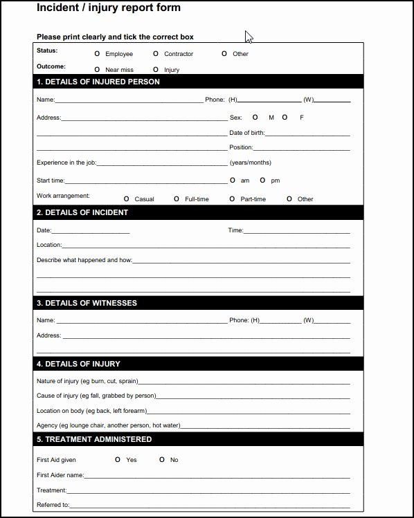 Best S Of Work Incident Report form Workplace