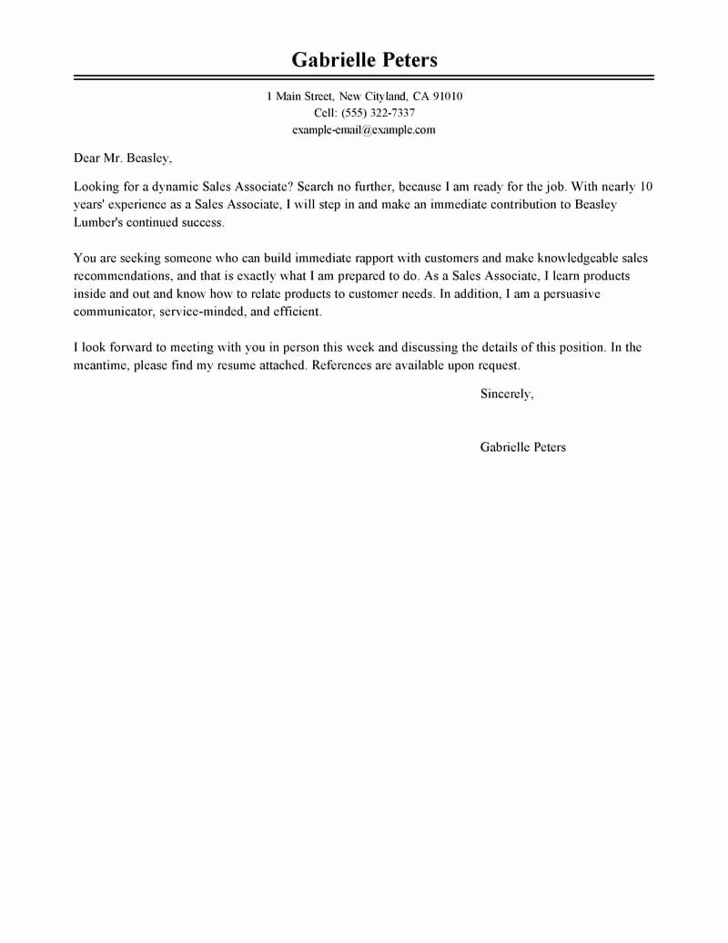 Best Sales Cover Letter Examples