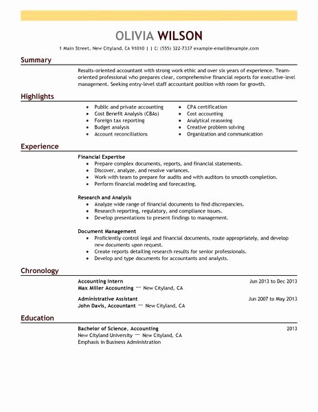Best Staff Accountant Resume Example