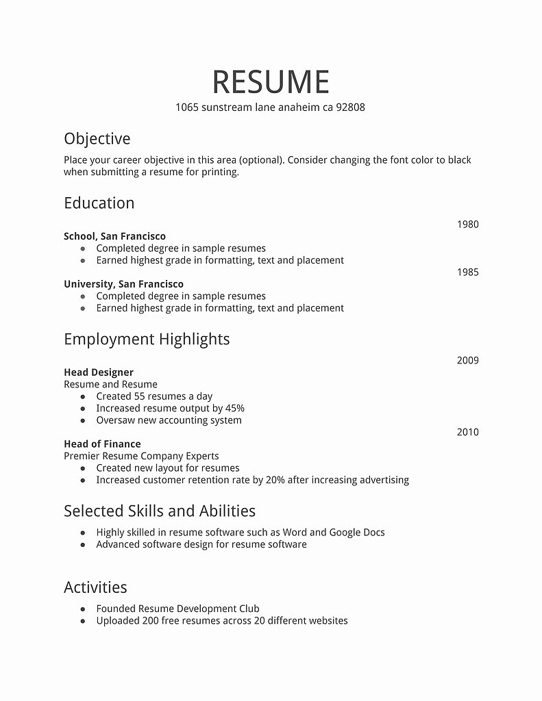 Best Way to Make A Resume Template