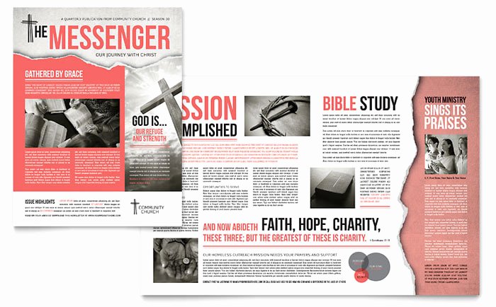 Bible Church Newsletter Template Design
